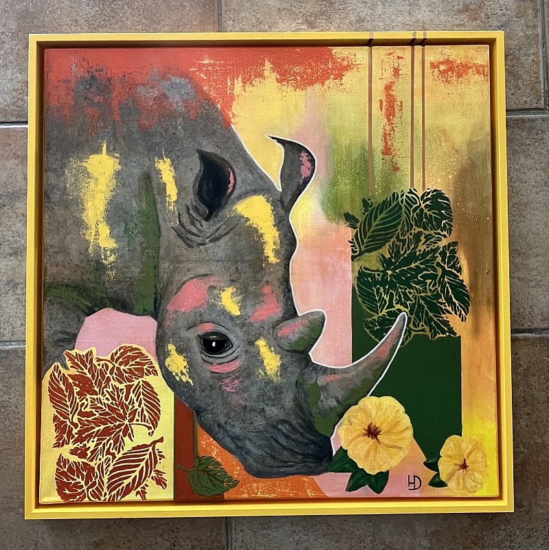 neushoorn met smalle acthergrond